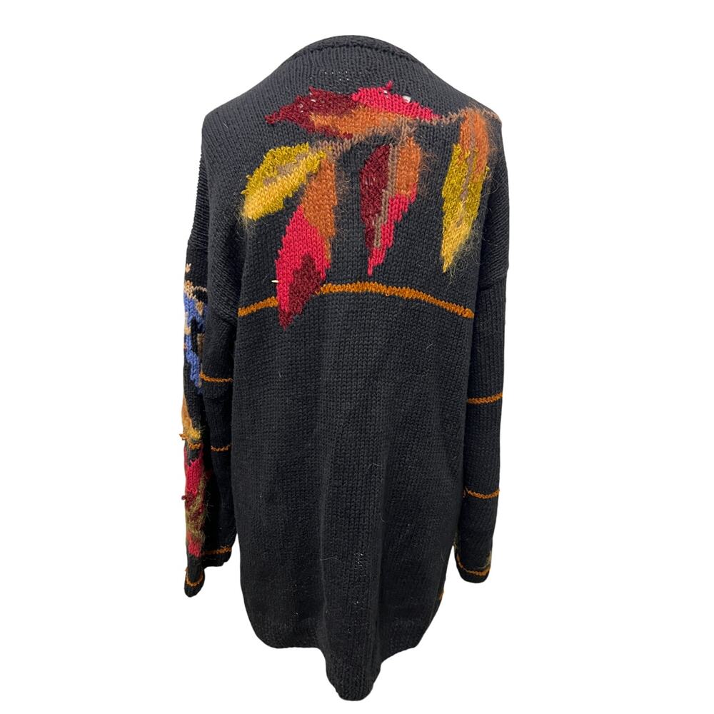 🌿 Susan Bristol M Floral Knit Cardigan Vintage 90s Cottagecore Button Up - Picture 3 of 4